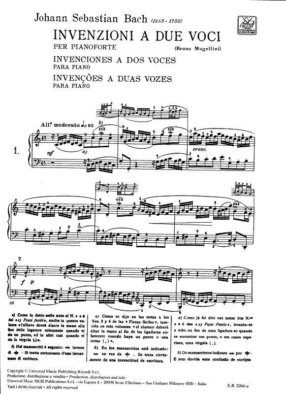 Invenzioni A 2 Voci - Edizione Annotata - Per Pianoforte - pro klavír